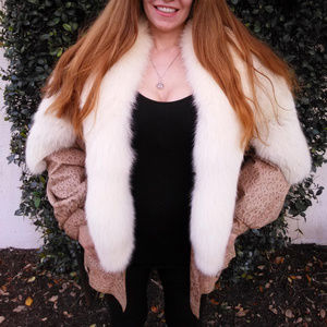 Genuine leather and real polar fox jacket